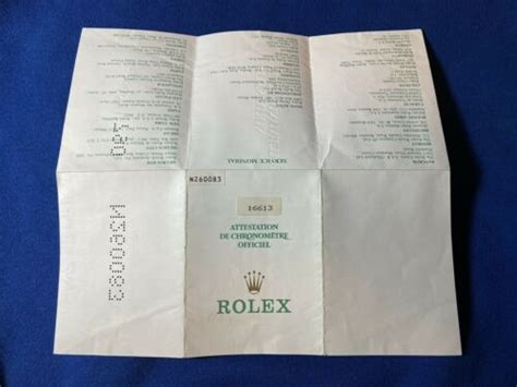 certificato di garanzia rolex